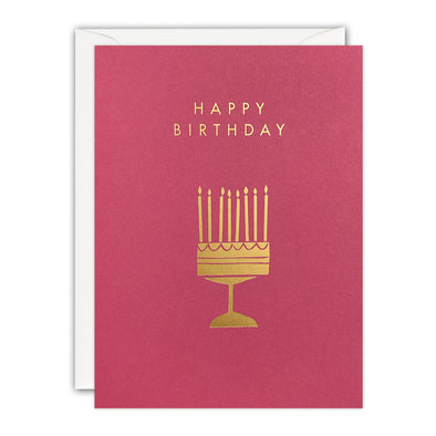 Gold Cake Mini Birthday Card by James Ellis