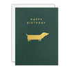 Gold Dachshund Birthday Card by James Ellis