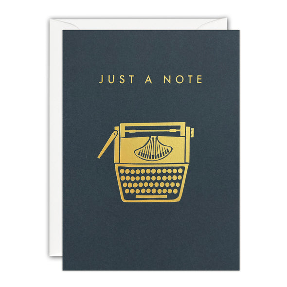 Gold Typewriter Mini Just a Note Card by James Ellis