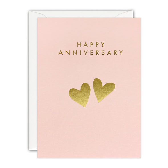 Gold Hearts Mini Anniversary Card by James Ellis