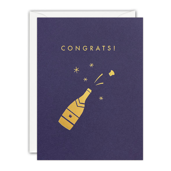 Gold Champagne Mini Congratulations Card by James Ellis