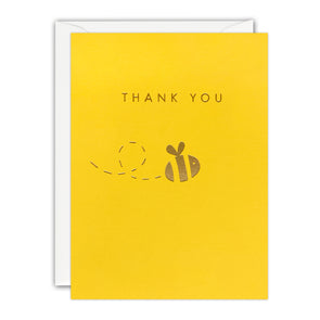 Gold Bee Thank You Card by James Ellis