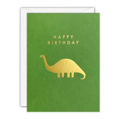 Gold Dinosaur Mini Birthday Card by James Ellis