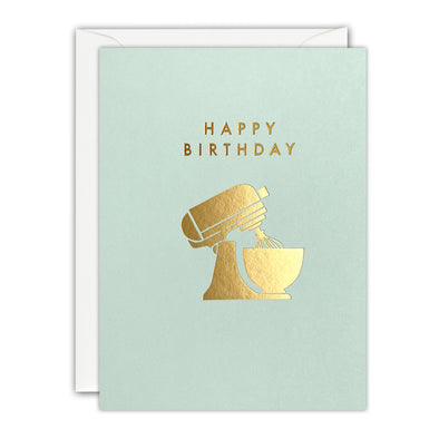 Gold Mixer Birthday Card by James Ellis