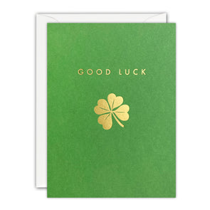 Gold Clover Good Luck Card by James Ellis