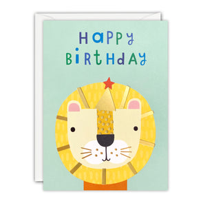 Lion Mini Birthday Card by James Ellis