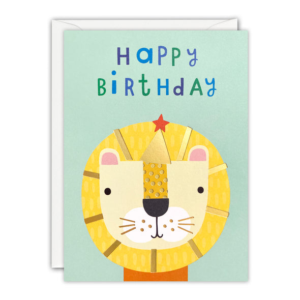 Lion Mini Birthday Card by James Ellis