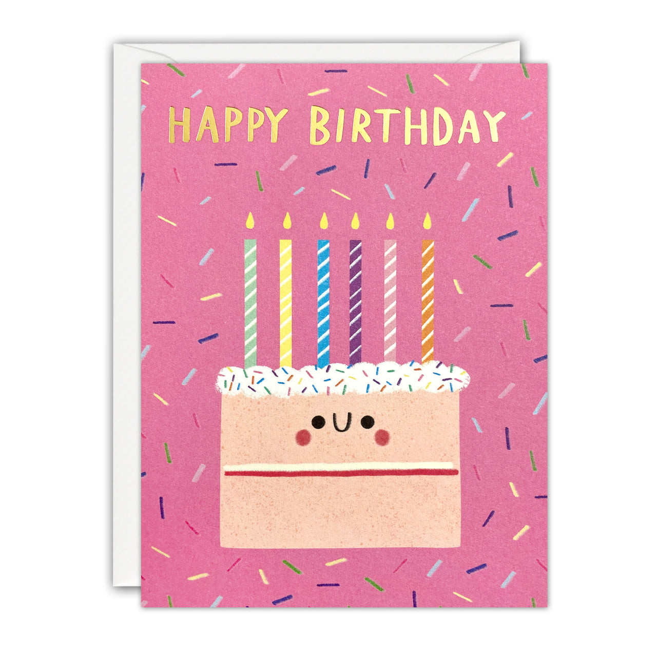 Happy Cake Mini Birthday Card by James Ellis