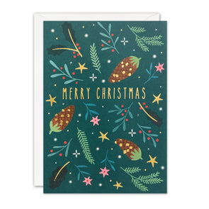 Pine Cones Christmas Card by James Ellis