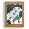 Skiing Mini Christmas Card by James Ellis
