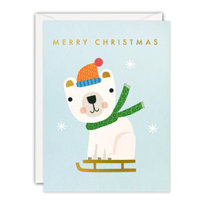 Polar Bear Mini Christmas Card by James Ellis
