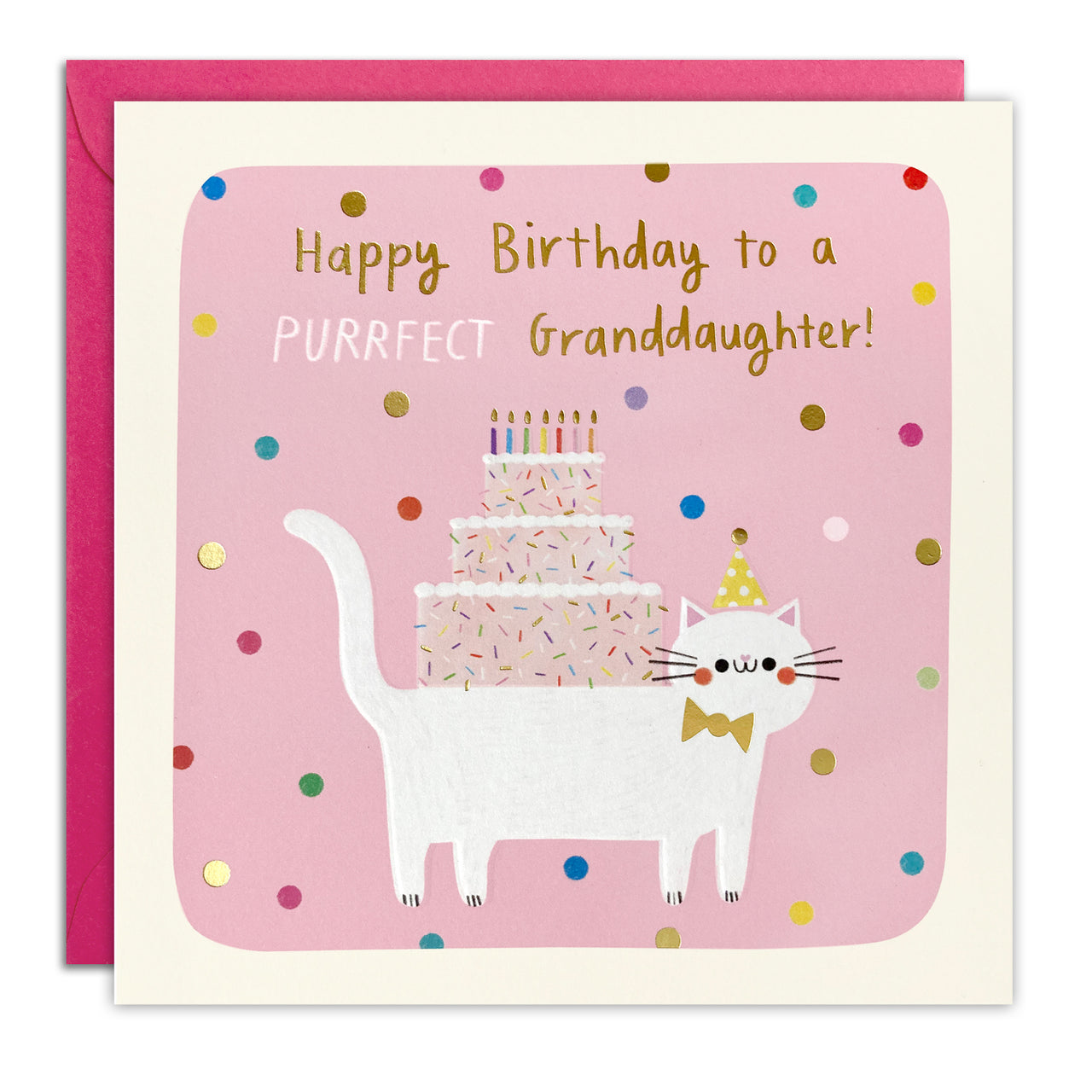 Purrfect Granddaughter Birthday Card by James Ellis