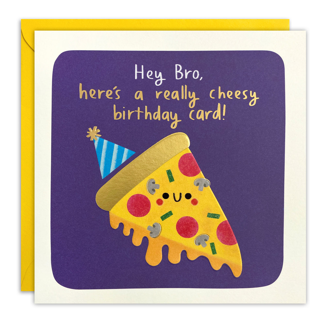 Bro Cheesy Birthday Card by James Ellis