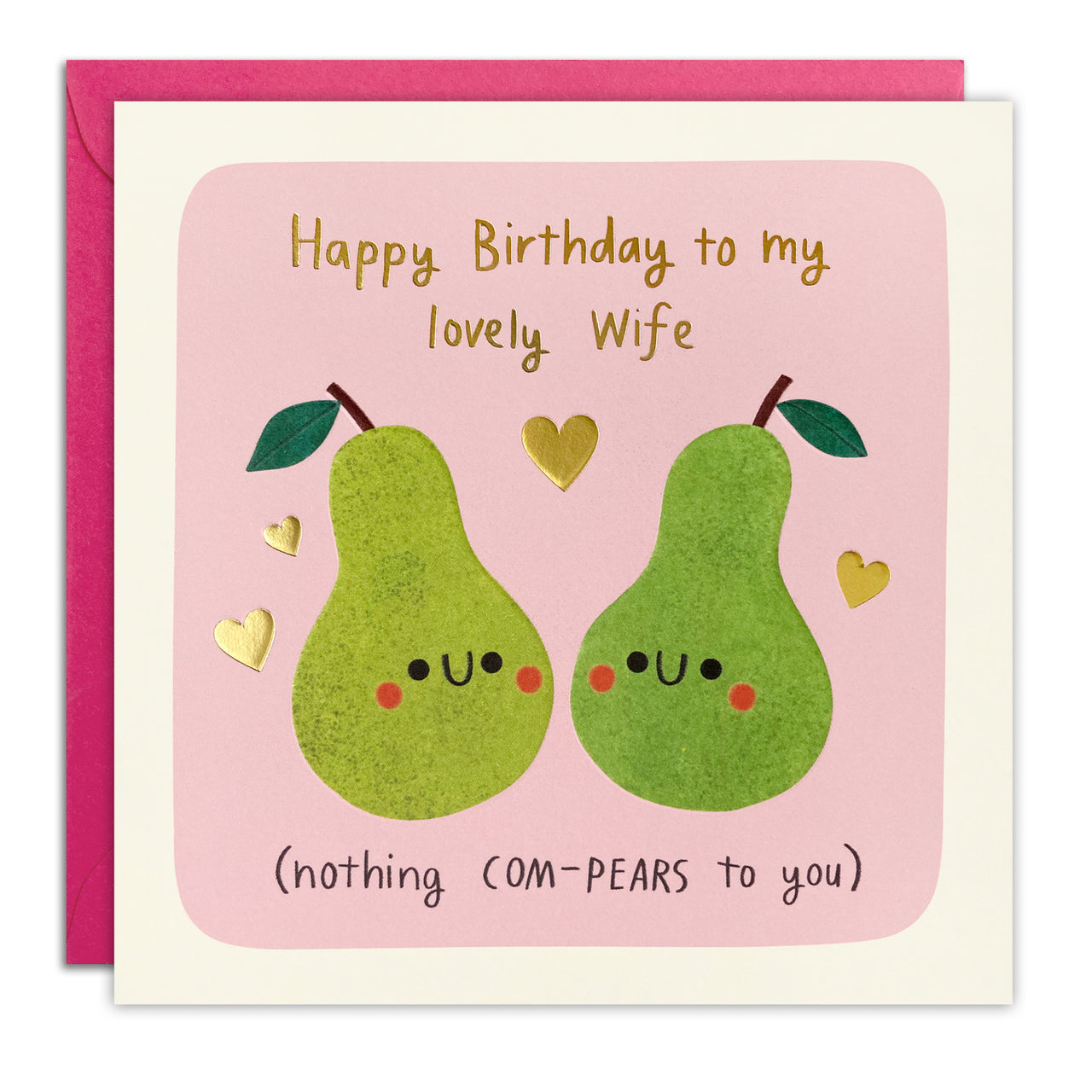Wife Pears Birthday Card by James Ellis