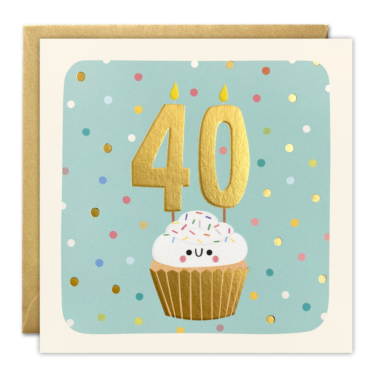 Age 40 Cupcake Birthday Card by James Ellis
