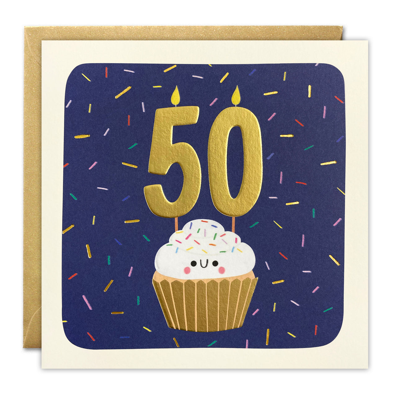 Age 50 Cupcake Birthday Card by James Ellis
