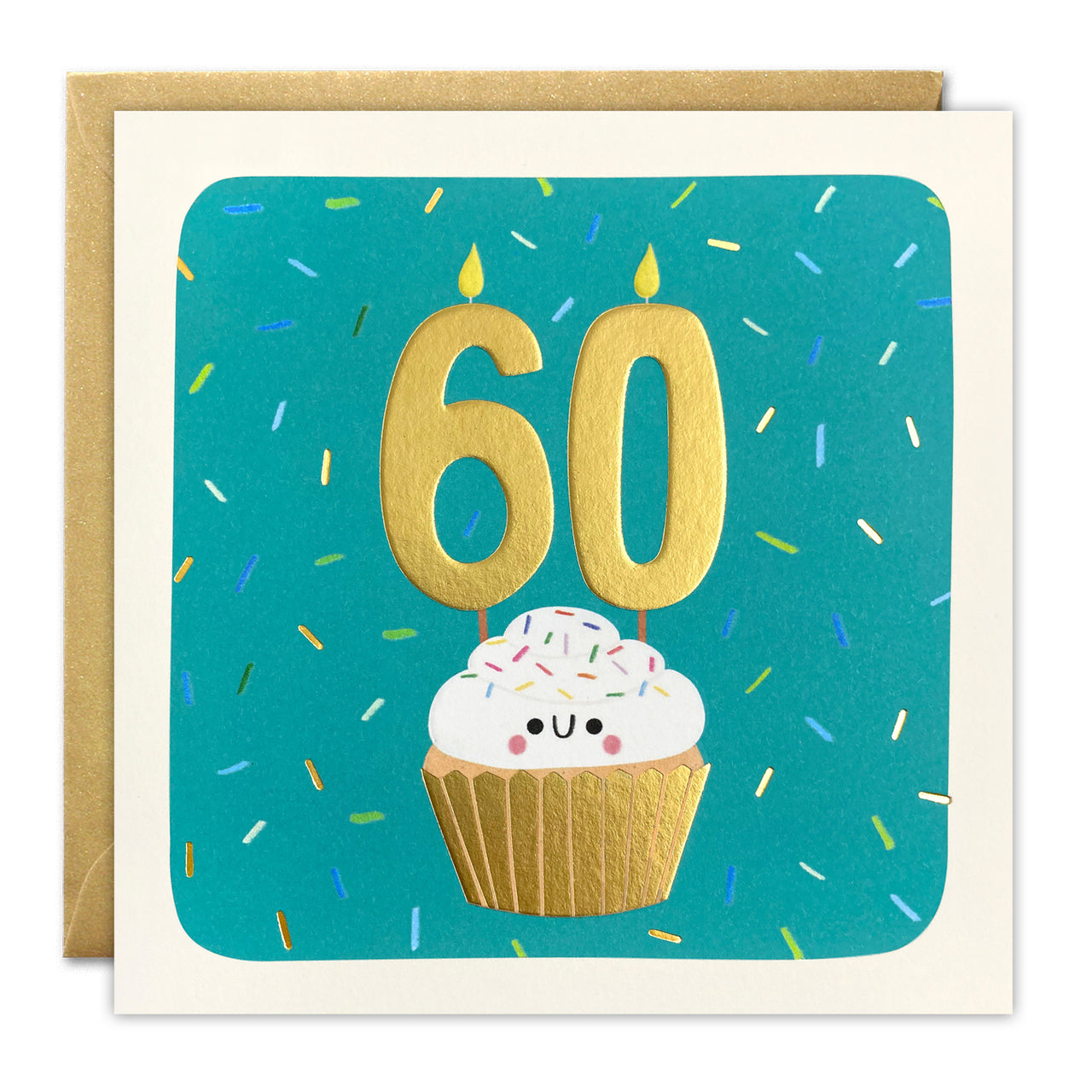 Age 60 Cupcake Birthday Card by James Ellis