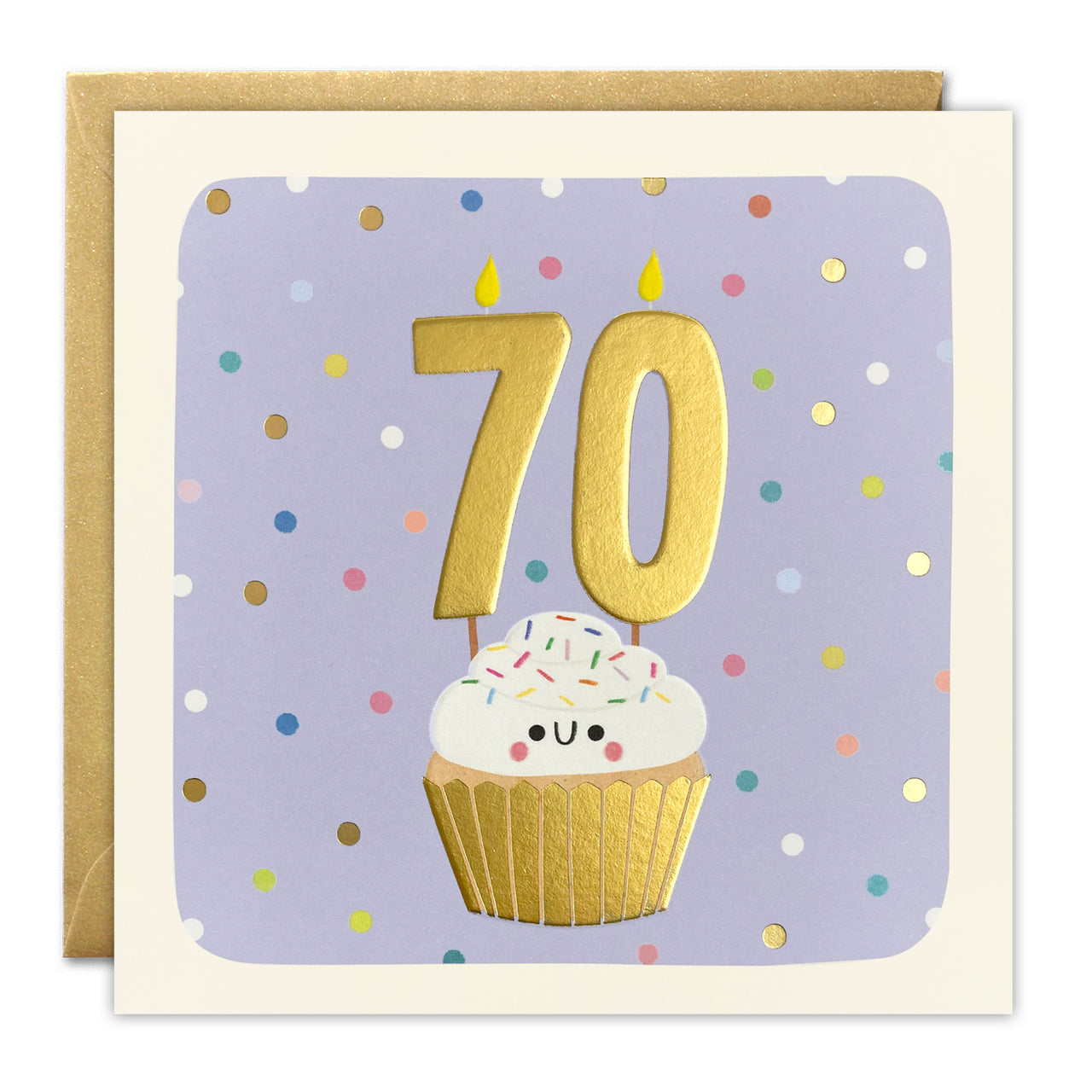 Age 70 Cupcake Birthday Card by James Ellis