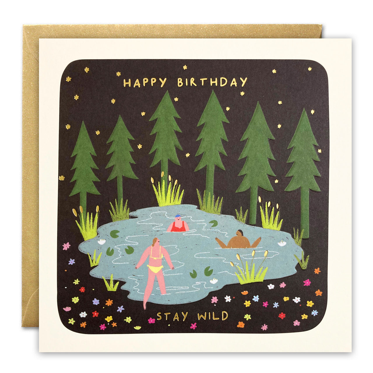 Stay Wild Swimming Birthday Card by James Ellis