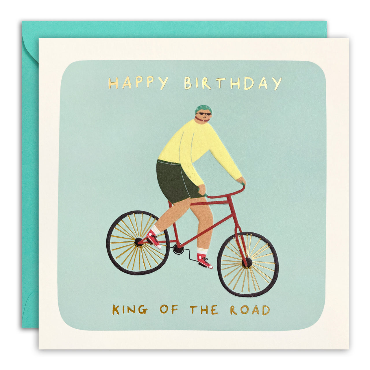 King of the Road Cycling Birthday Card by James Ellis