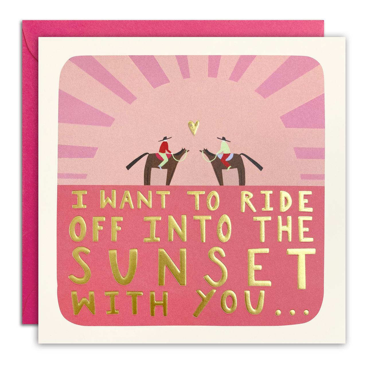 Sunset Cowboys Card by James Ellis