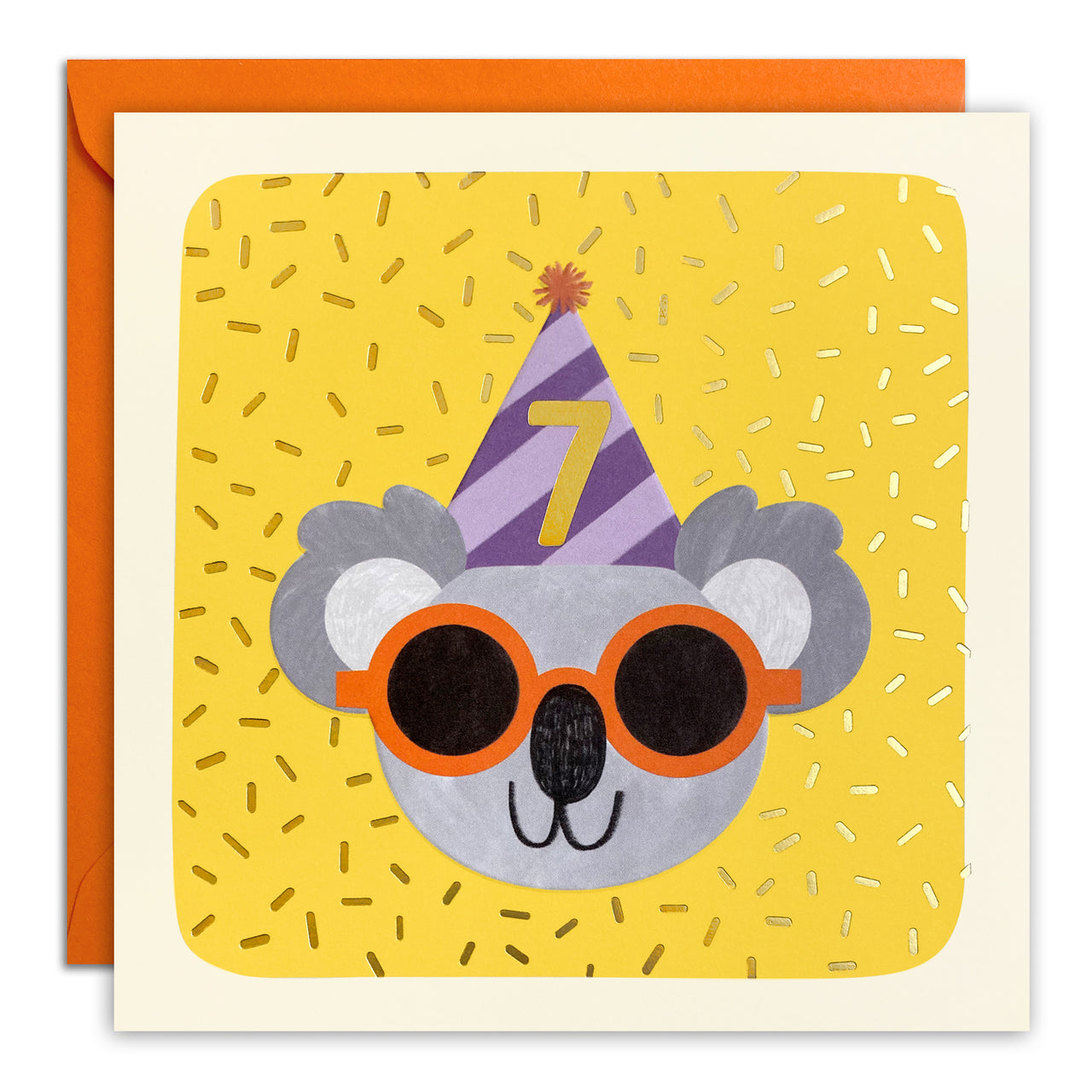 Age 7 Koala Birthday Card by James Ellis