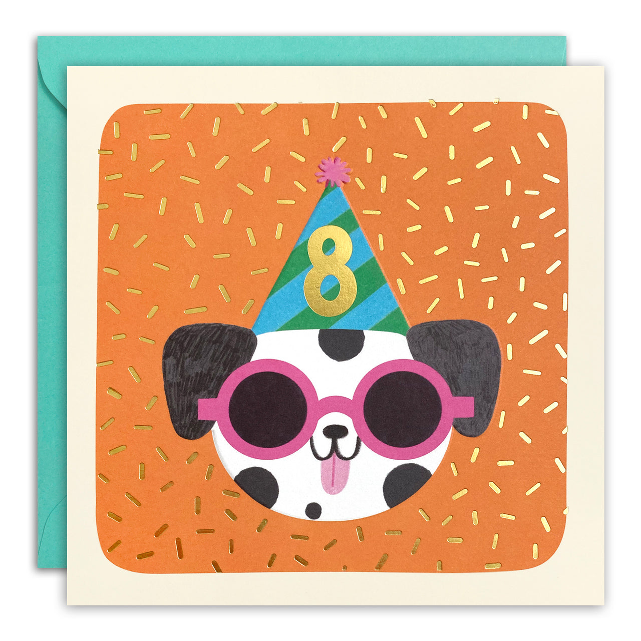 Age 8 Dog Birthday Card by James Ellis
