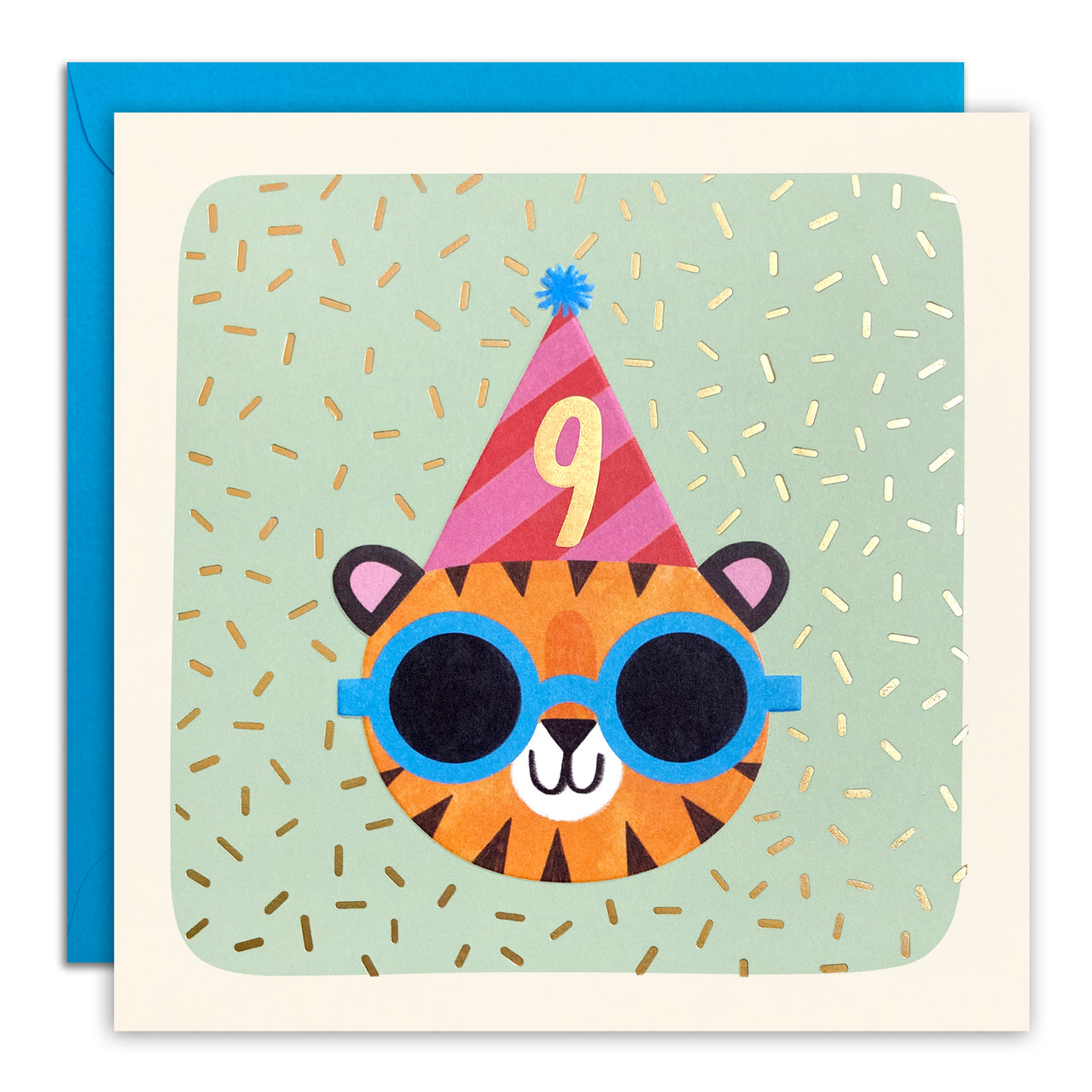 Age 9 Tiger Birthday Card by James Ellis
