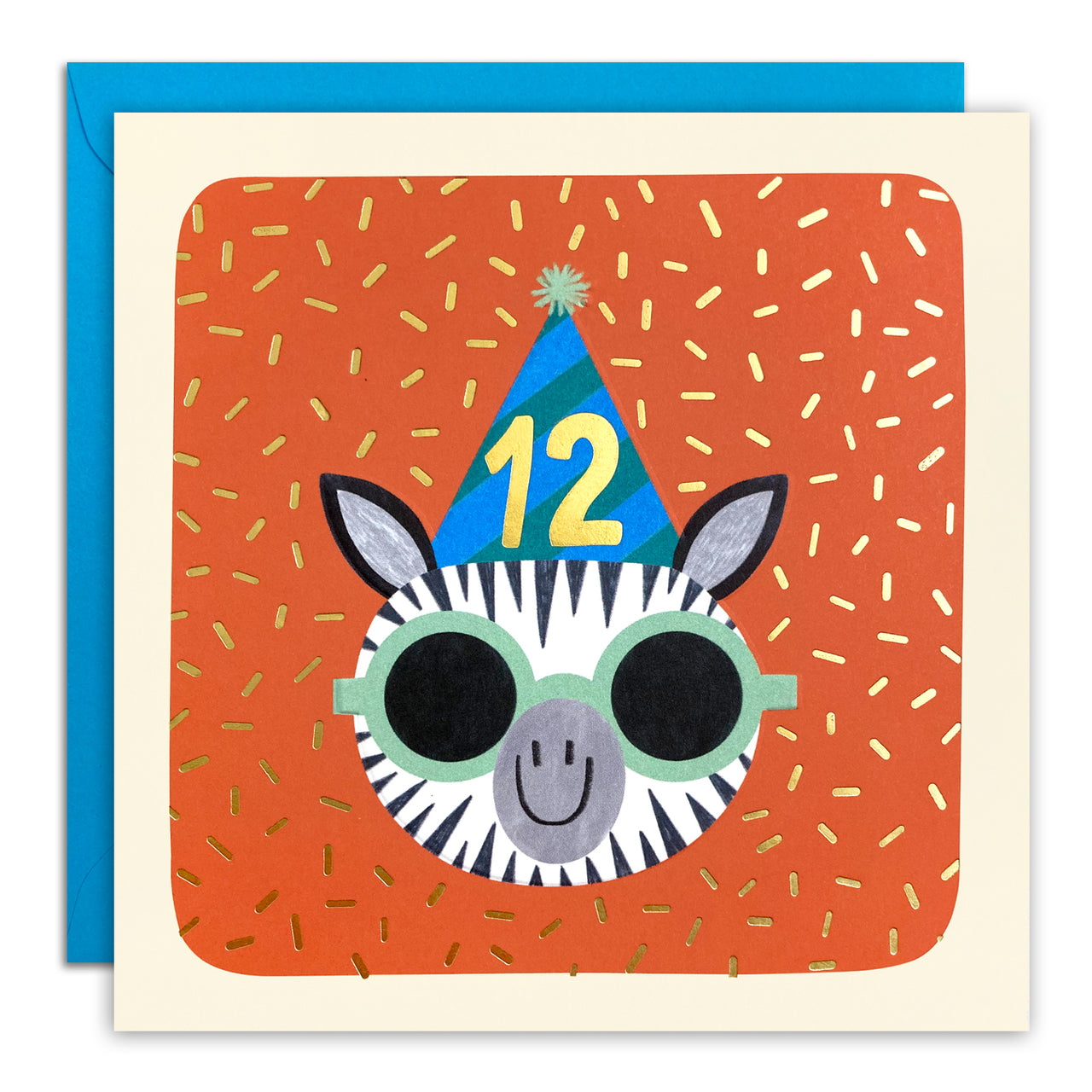 Age 12 Zebra Birthday Card by James Ellis