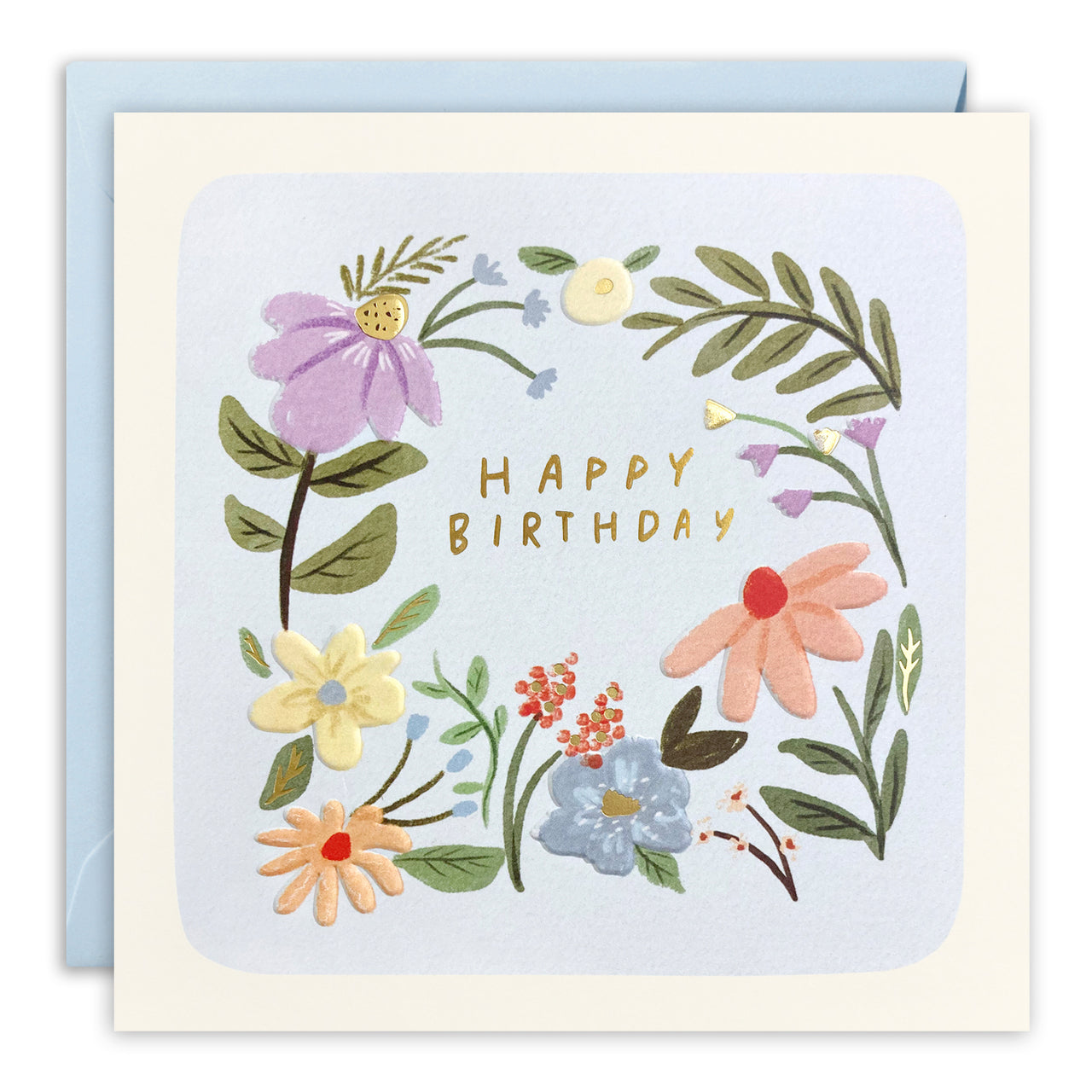 Circle of Flowers Birthday Card by James Ellis