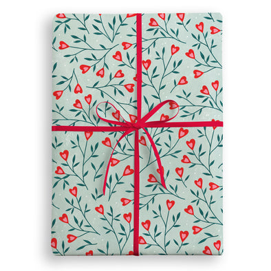 Leafy Hearts Wrapping Paper by James Ellis