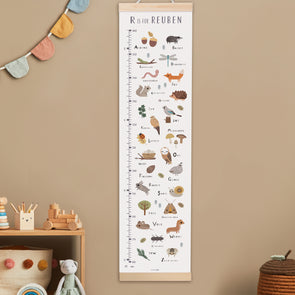 Woodland Alphabet Canvas and Wood Height Chart