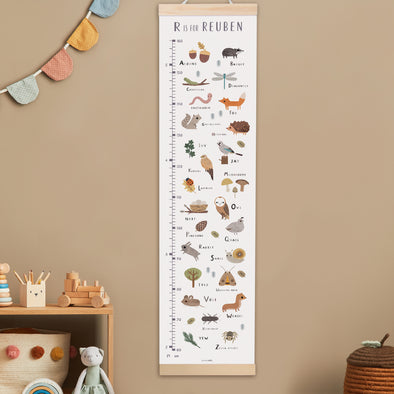 Woodland Alphabet Canvas and Wood Height Chart