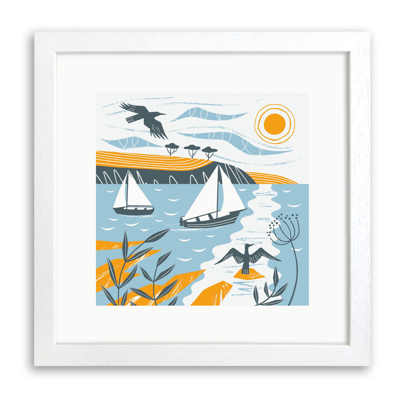 Maenporth Sailing Art Print by Holly Astle