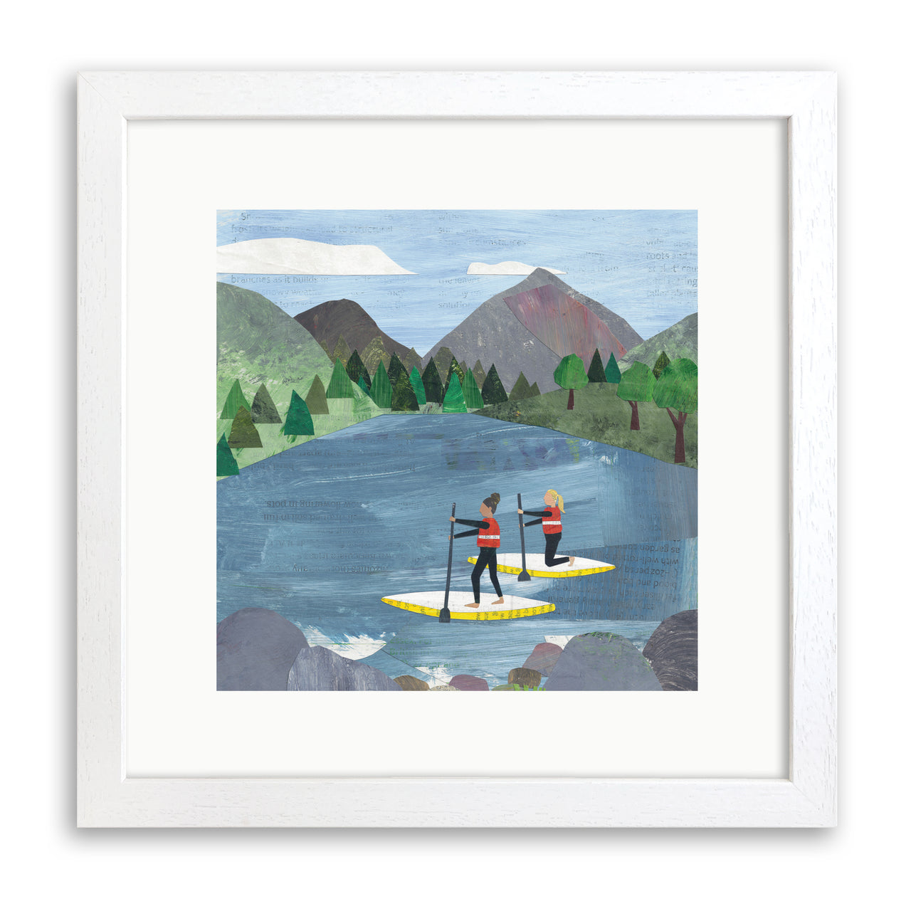 Paddle Boarder Lake Art Print by Christina Carpenter