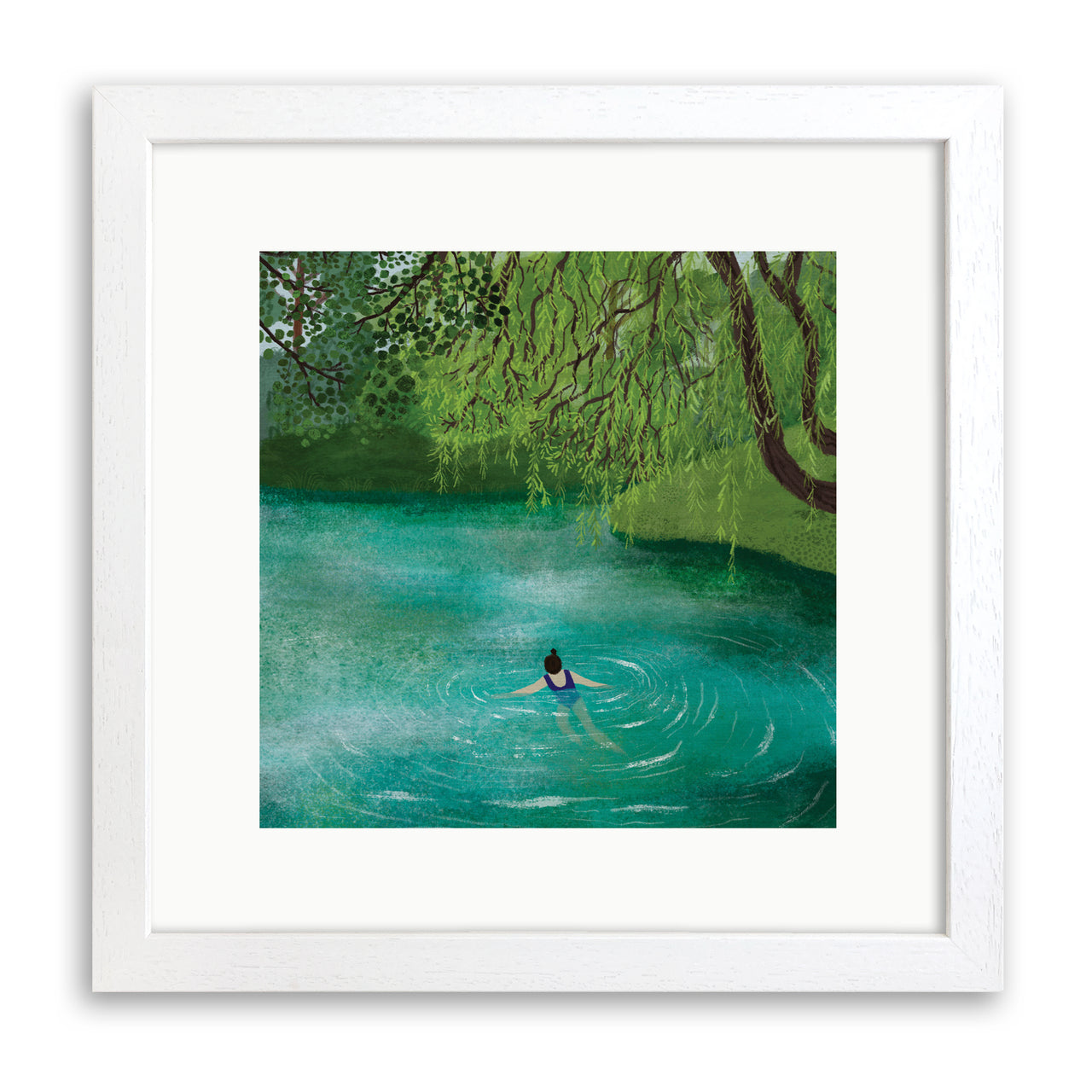 Swimming Pond Art Print by Rachel Victoria Hillis