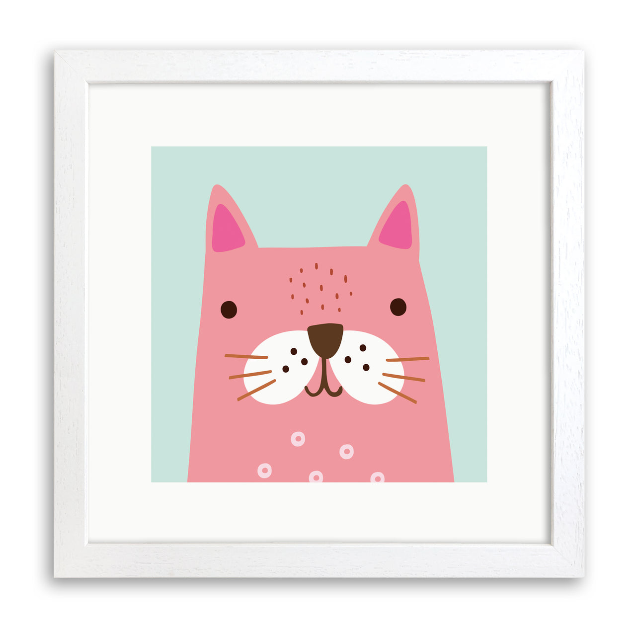 Pink Cat Art Print by Sally Payne