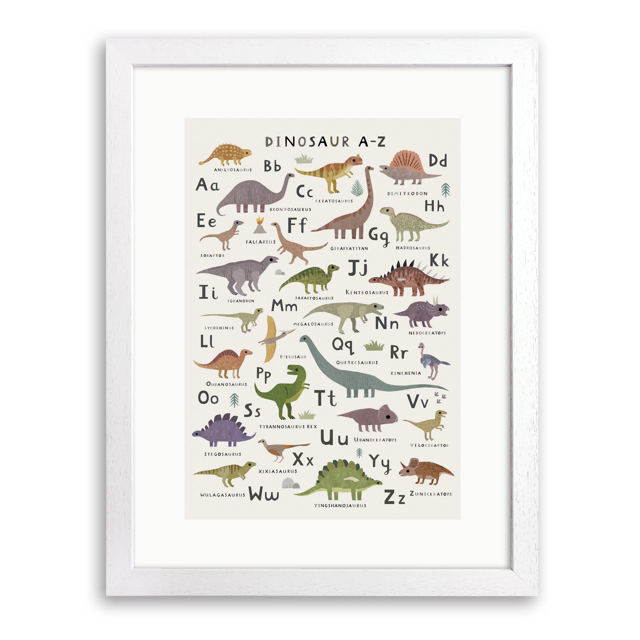 Dinosaur A - Z Print by Linda Tordoff