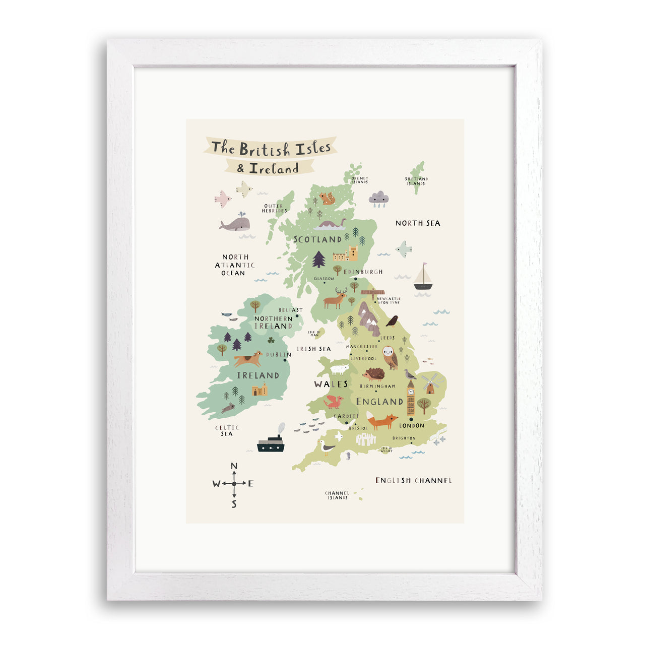 The British Isles and Ireland Print by Linda Tordoff