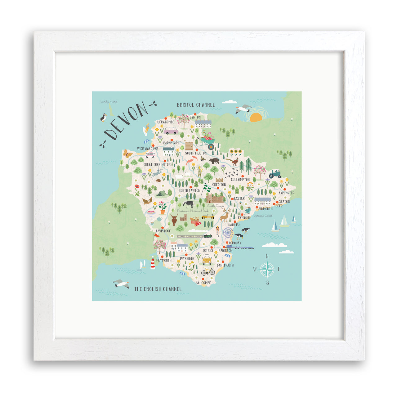 Map of Devon Print by Hilary Yafai