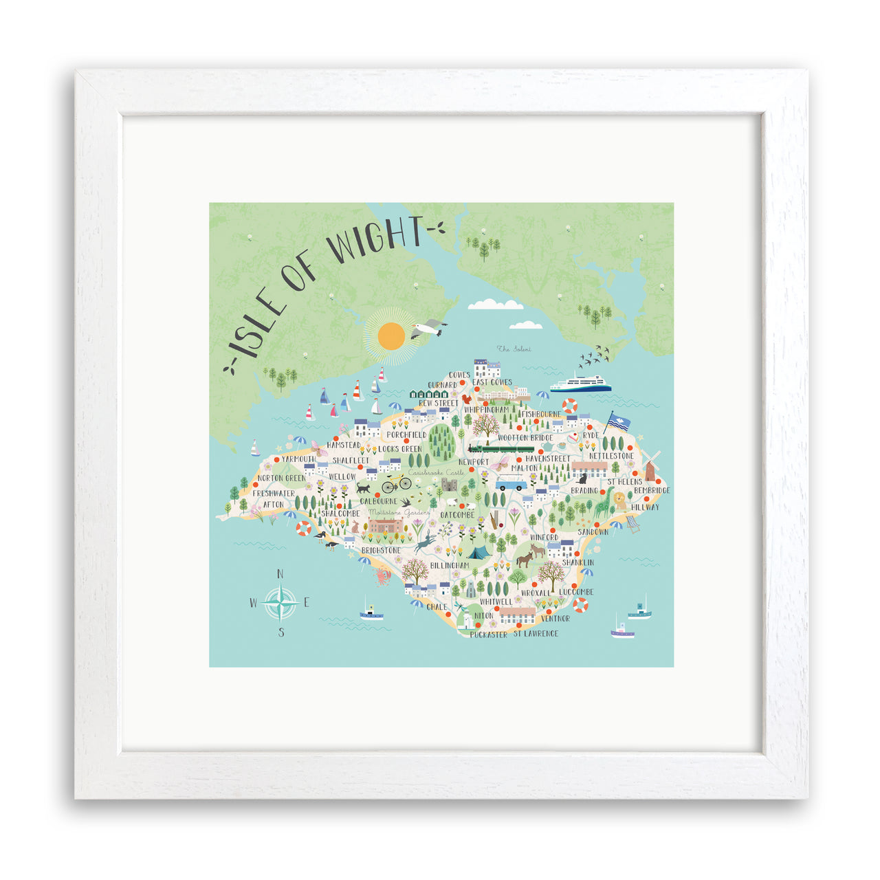 Map of the Isle of Wight Print by Hilary Yafai