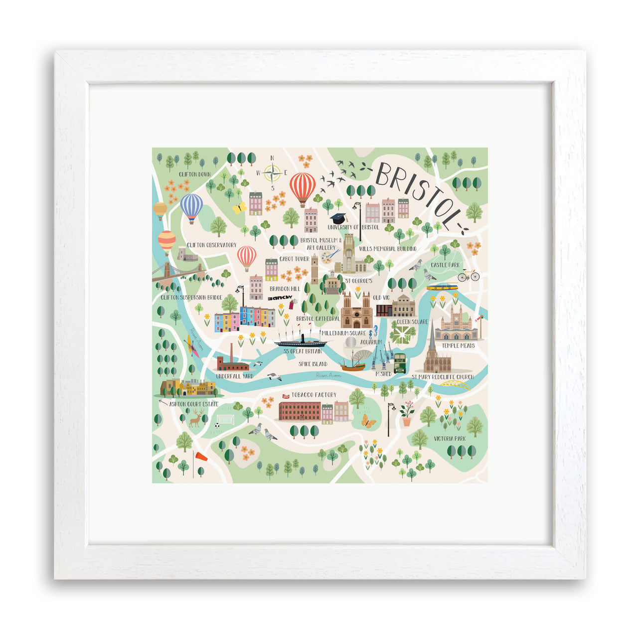 Map of Bristol Print by Hilary Yafai