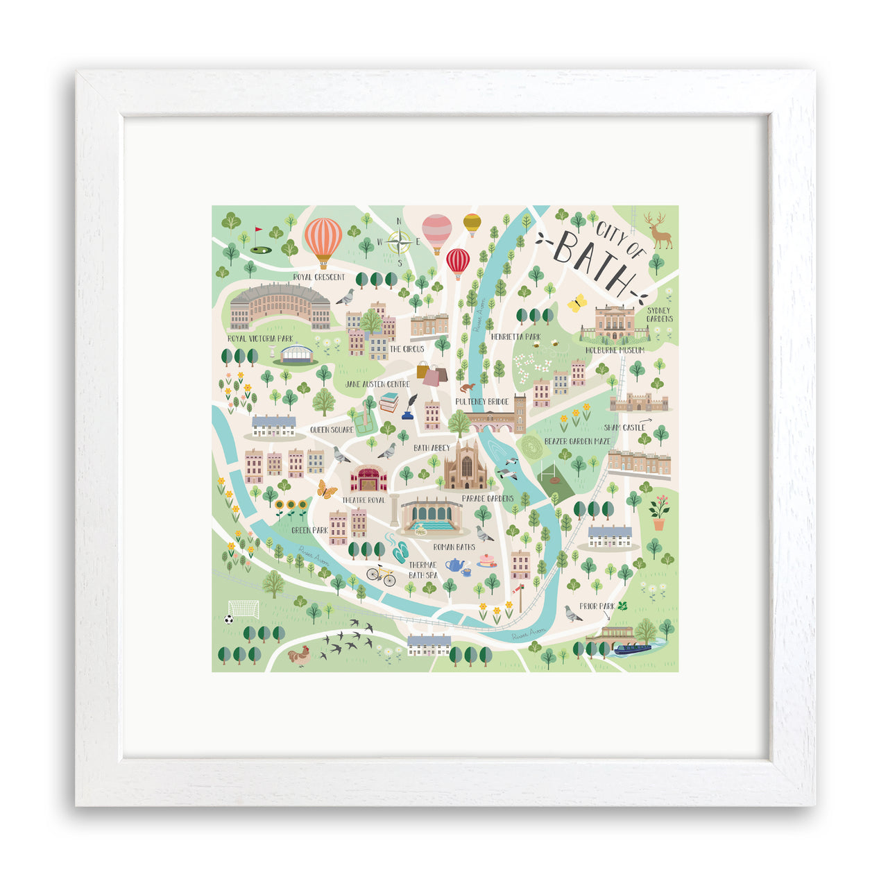 Map of Bath Print by Hilary Yafai