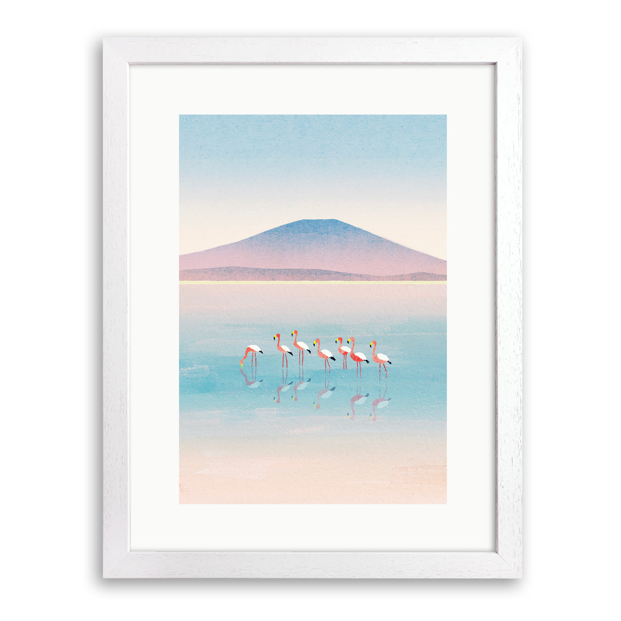 Flamingo Lake Print by Henry Rivers