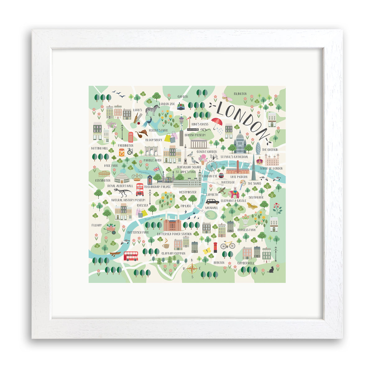 Map of London Print by Hilary Yafai