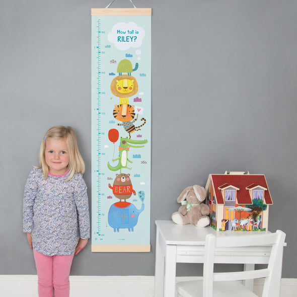 Animal Canvas and Wood Height Chart