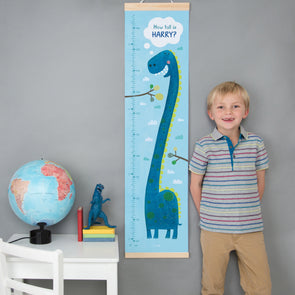 Dinosaur Canvas and Wood Height Chart