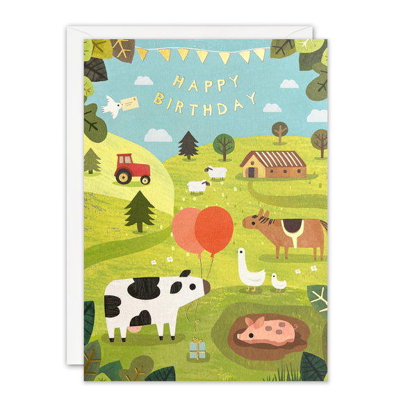 Farm Birthday Card by James Ellis