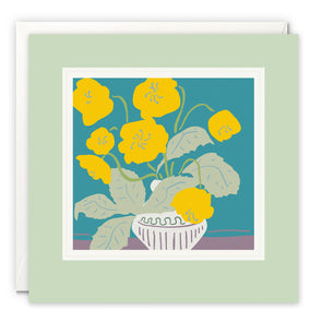 Vase with Yellow Flowers Art Card by Ophelia Pang