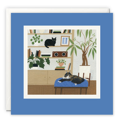 Cats at Home Art Card by Yelena Bryksenkova